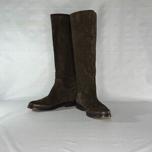 Vince Carleigh Suede Knee-High Riding Boots, Dark Brown